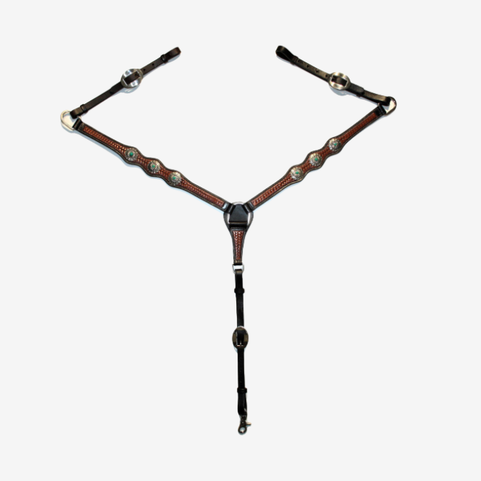 Collier de chasse Oldstyle avec conchos Navajos