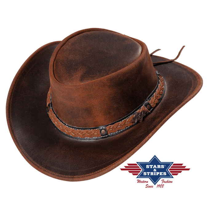 Chapeau western en cuir Butch Stars&Stripes