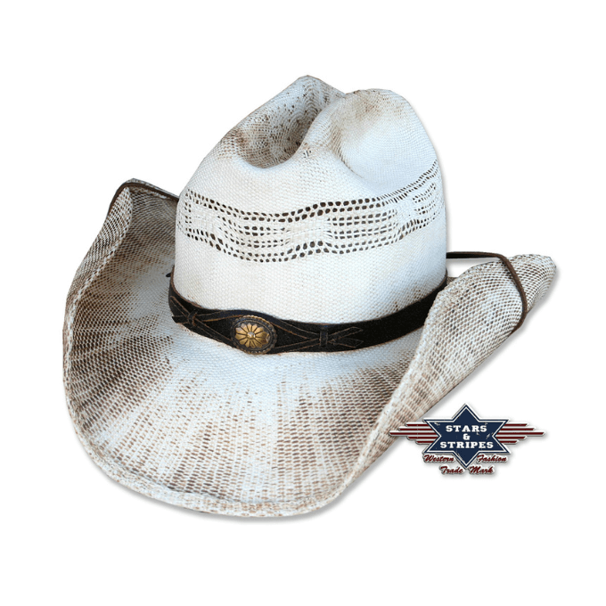 Chapeau western en paille Bandit Stars&Stripes