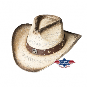 Chapeau western en paille Santiago Stars&Stripes