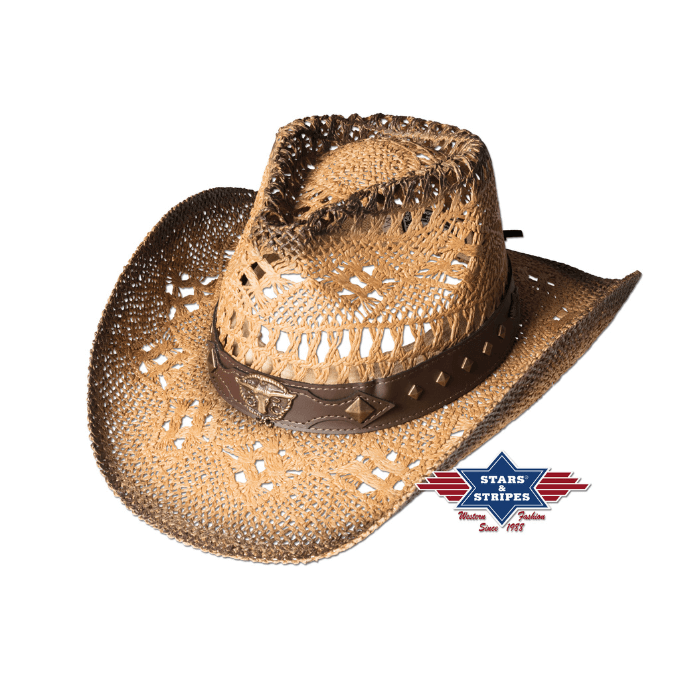 Chapeau western en paille Sunset Stars&Stripes