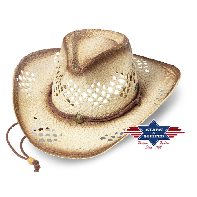 Chapeau western en paille Crystal River Stars&Stripes