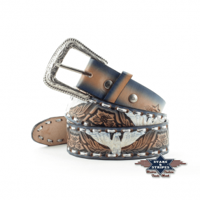 Ceinture western en cuir WG-35 Stars&Stripes