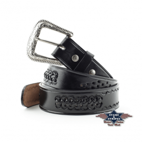 Ceinture western en cuir WG-56 Stars&Stripes