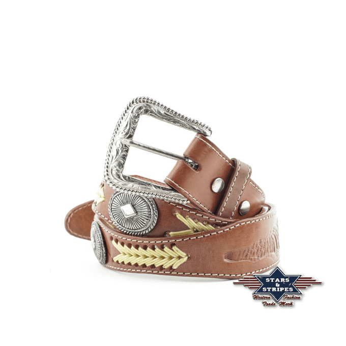 Ceinture western en cuir WG14 Stars&Stripes