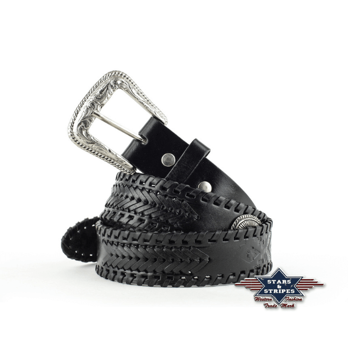 Ceinture western en cuir WG-96 Stars&Stripes