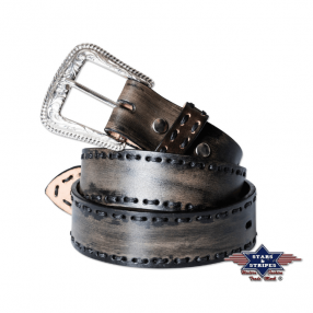 Ceinture western en cuir WG-97 Stars&Stripes