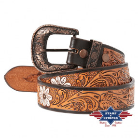 Ceinture western en cuir WG-306 Stars&Stripes