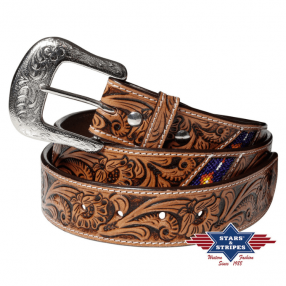 Ceinture western en cuir WG-312 Stars&Stripes