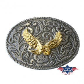 Boucle de ceinture western Aigle doré Stars&Stripes