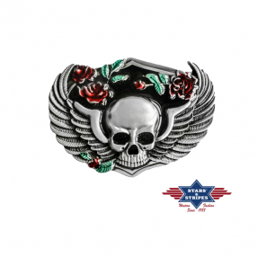 Boucle de ceinture motard florale & émaillée Stars&Stripes