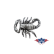 Boucle de ceinture western scorpion découpé Stars&Stripes