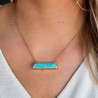Collier en plaqué or délicat avec barre Turquoise