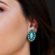 Boucles d'oreilles allongées turquoise