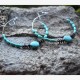 Bracelet extensible disque de perle et turquoise